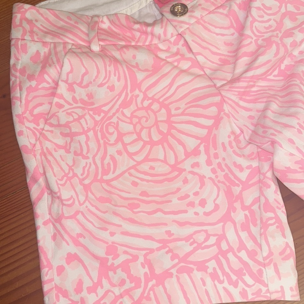 Lilly Pulitzer Jane Pink White Shorts | 00 - Picture 4 of 6